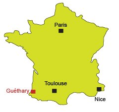 Map of Guéthary in France