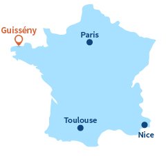 Localisation de Guissény en Bretagne