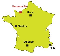 Localisation d'Hermanville dans le Calvados