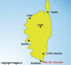 Localisation de l'ile de Cavallo - Corse