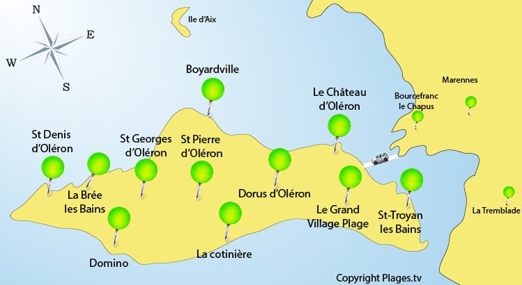 ile d oléron carte des plages