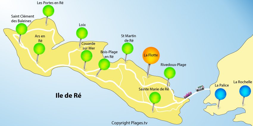 Map of La Flotte and Isle of Rhé - France