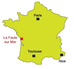 Location of La Faute sur Mer in France
