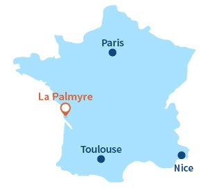 Localisation de La Palmyre en Charente Maritime