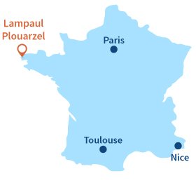 Localisation de Lampaul Plouarzel en Bretagne