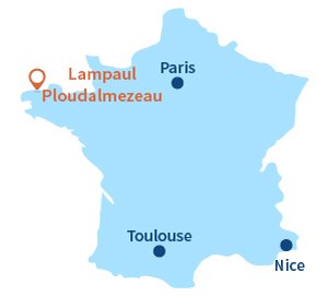 Localisation de lampaul-ploudalmezeau en Bretagne