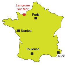 Map of Langrune sur Mer in Normandy