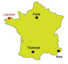 Location of Lannion in France