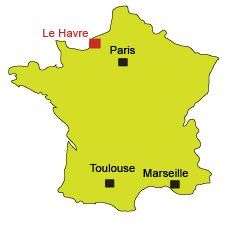 Map of Le Havre in France