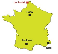 Localisation du Portel dans le Nord de la France