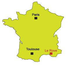 Location of Le Rove near Marseille in France