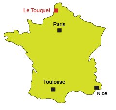 Location of Le Touquet in France