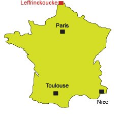 Map of Leffrinckoucke in North of France