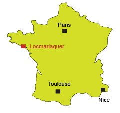 Location of Locmariaquer in Brittany - France