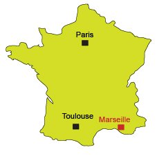 Location of Marseille in France