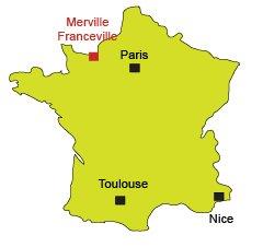 Map of Merville Franceville in Normandy