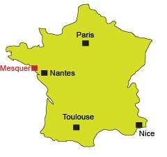 Localisation de Mesquer dans le Sud de la Bretagne