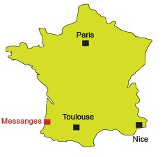 Mappa di Messanges in Francia