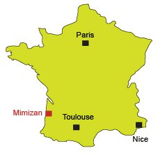 Mappa di Mimizan in Francia