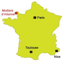 Map of Les Moitiers d'Allonne in France