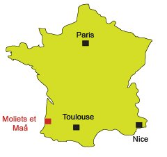 Mappa di  Moliets et Maâ in Francia