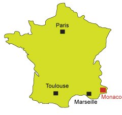 Location of Monaco in France