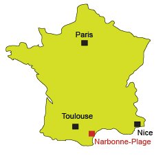 Location of Narbonne-Plage in France