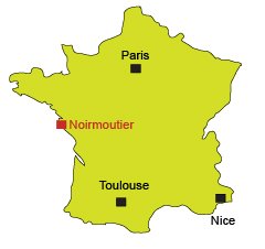 Location of Noirmoutier in France