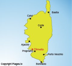 Location of Olmeto-Plage in Corsica