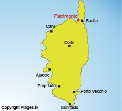 Location of Patrimonio in Corsica