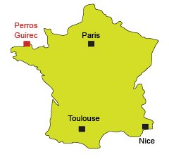 Location of Perros-Guirec in France