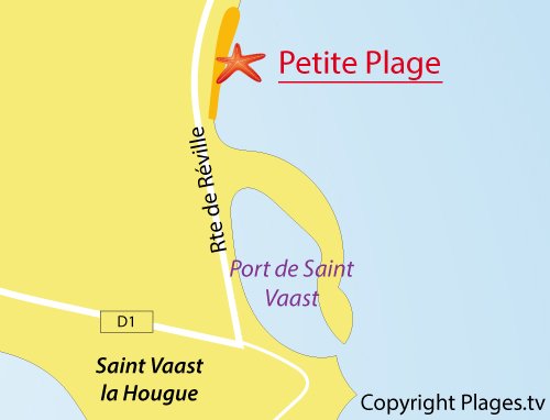 Map of Port Beach in Saint Vaast la Hougue