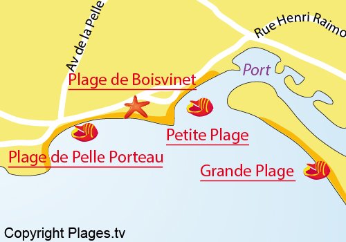 Carte de la petite plage de St Gilles Croix de Vie