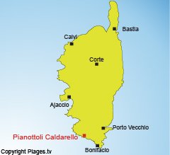 Localisation de Pianottoli Caldarello en corse du sud