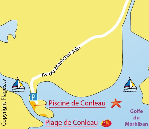 Map of Conleau swimming pool in Vannes