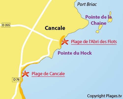 Map of Abri des Flots Beach in Cancale