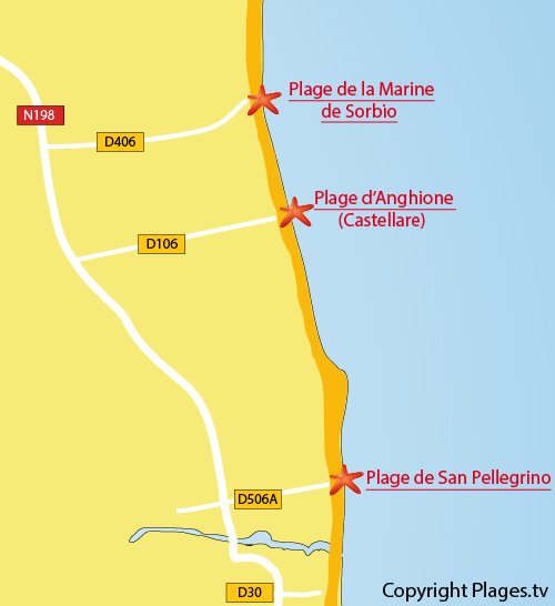 Mappa della d'Anghione in Corsica