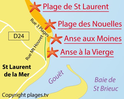 Carte de l'anse de la Vierge à Plérin