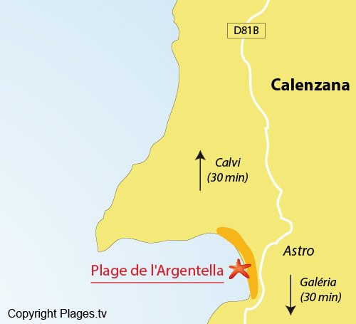 Mappa dell'Argentella a Calenzana in Corsica