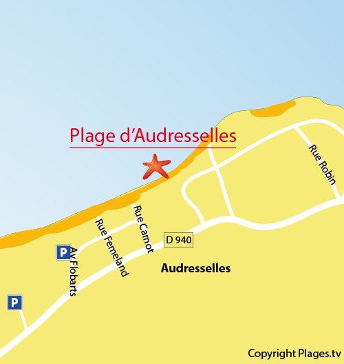 Map of Audresselles beach