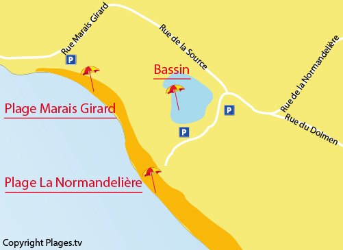 Plan du bassin d'eau de mer de la Normandelière