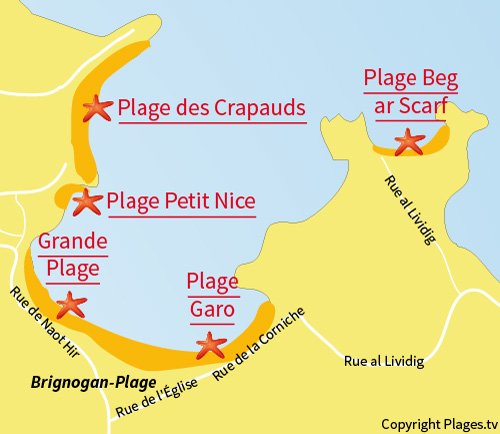 Map of Beg ar Scarf Beach in Brignogan-Plage