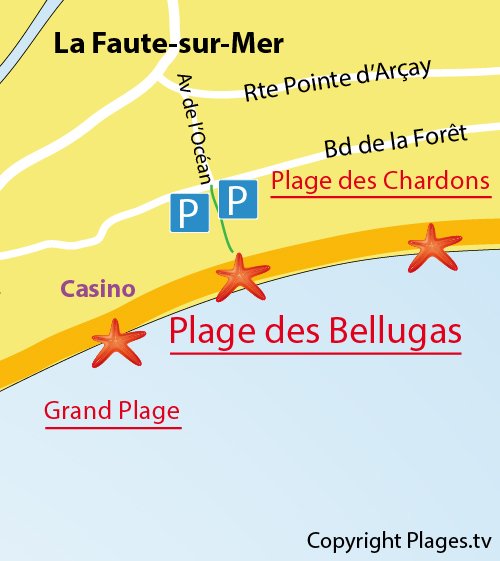 Carte des Bellugas à La Faute sur Mer