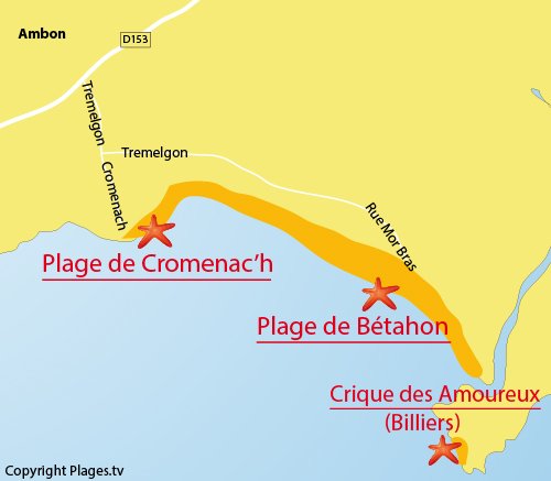 Carte de la plage de Bétahon à Ambon - 56