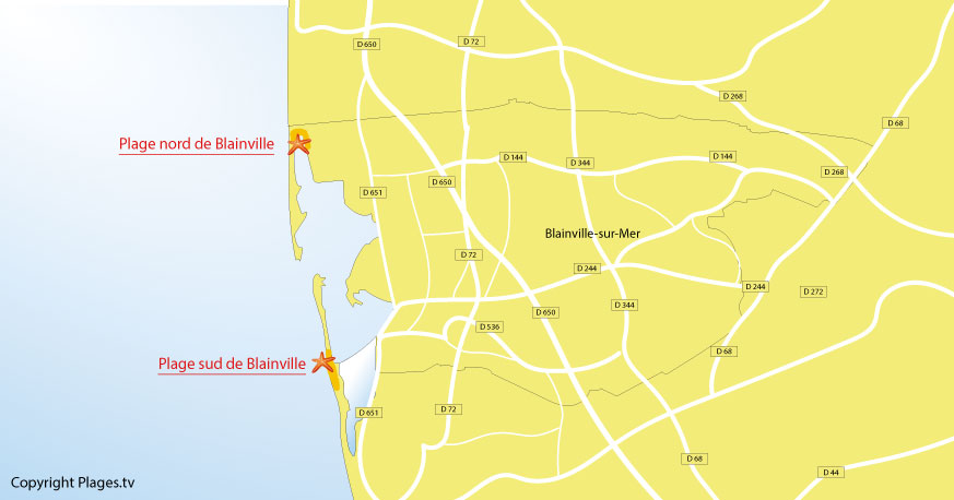 Carte des plages de Blainville-sur-Mer