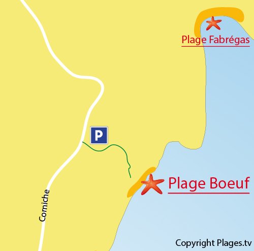 Map of Boeuf Beach in La Seyne sur Mer