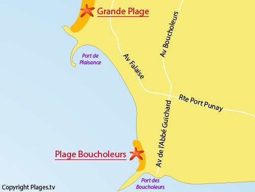 Carte de la plage des Boucholeurs à Chatelaillon