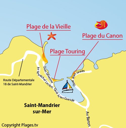 Map of Canon Beach in Saint Mandrier