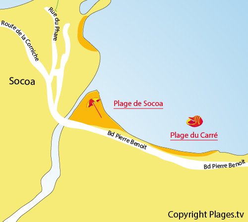 Map of Carré Beach in Socoa (Ciboure)