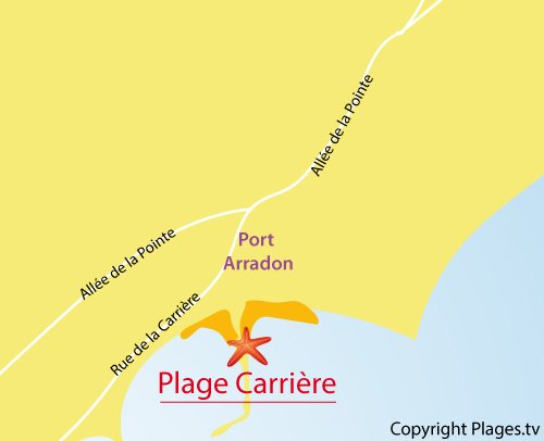 Carte de la plage de la Carrière à Arradon